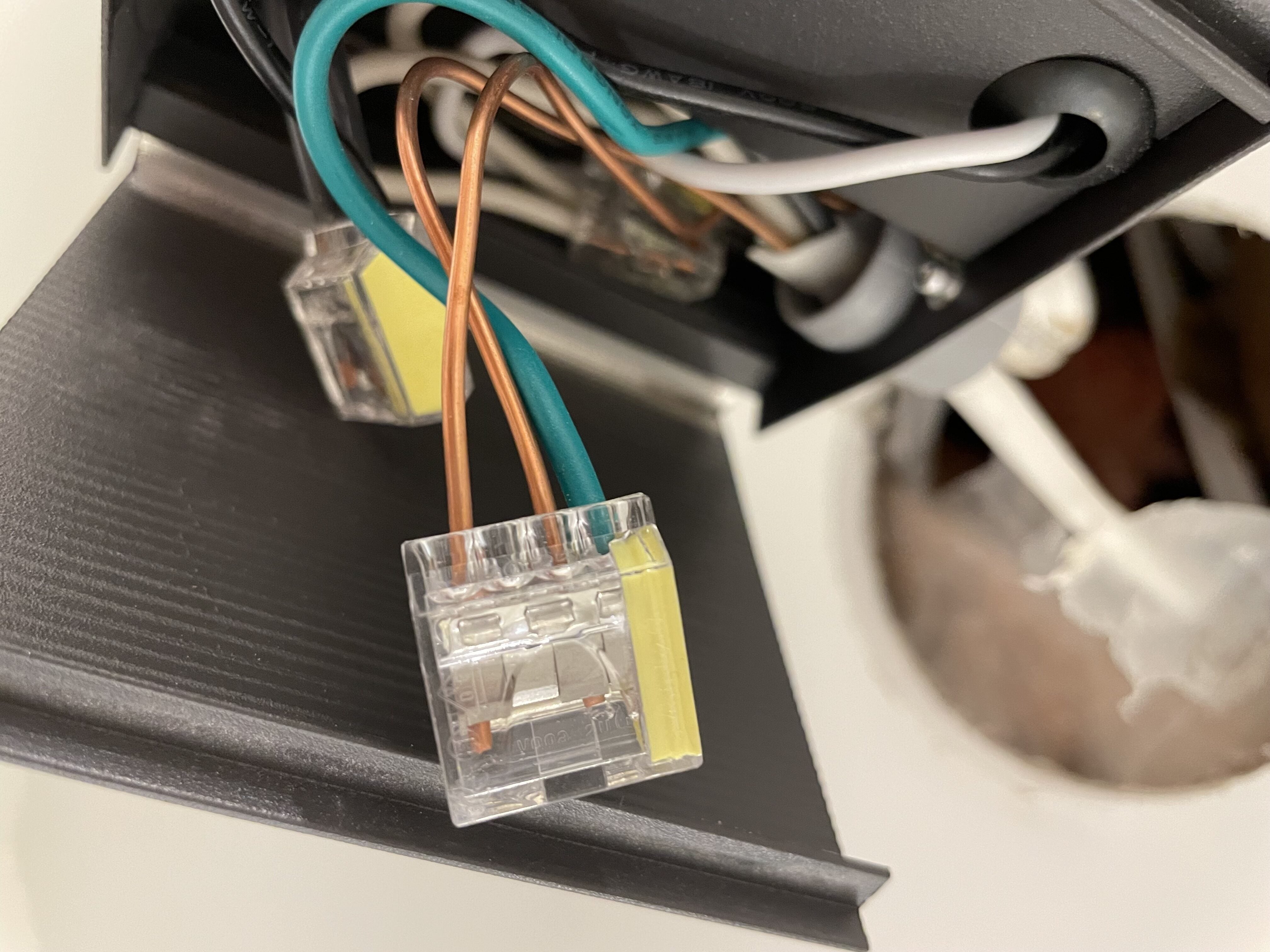 How to Unplug the Wires in this Mini Recessed Light's Box