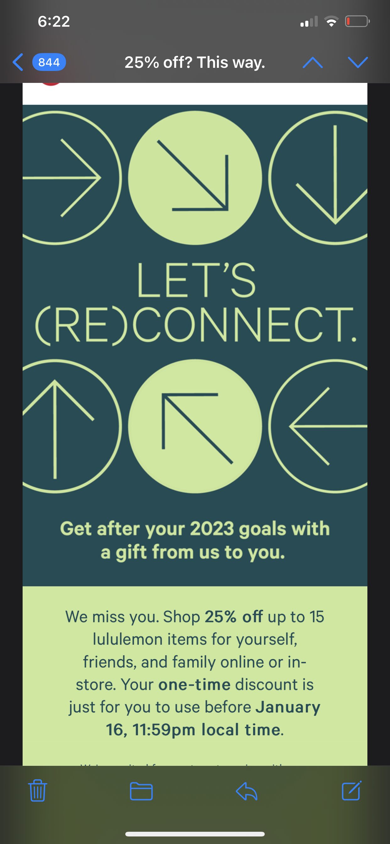 did anyone else get this 25% discount email??! : r/lululemon