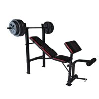 CAP Adjustable Bench With 100-Lb Weight Set