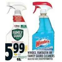 Windex, Fantastik Or Family Guard Cleaners