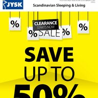 JYSK - Weekly Deals - Clearance Starts Now Flyer