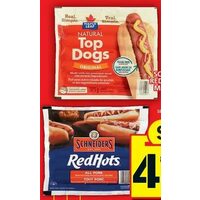 Schneiders Red Hots or Maple Leaf Top Dog Wieners