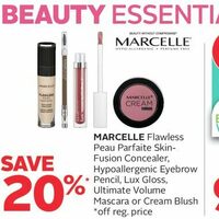 Marcelle Flawless Peau Parfaite Skin-Fusion Concealer, Hypoallergenic Eyebrow Pencil, Lux Gloss, Ultimate Volume Mascara Or Cream Blush  