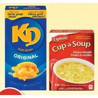 Lipton Cup-A-Soup, Knorr Sidekicks or Kraft Dinner