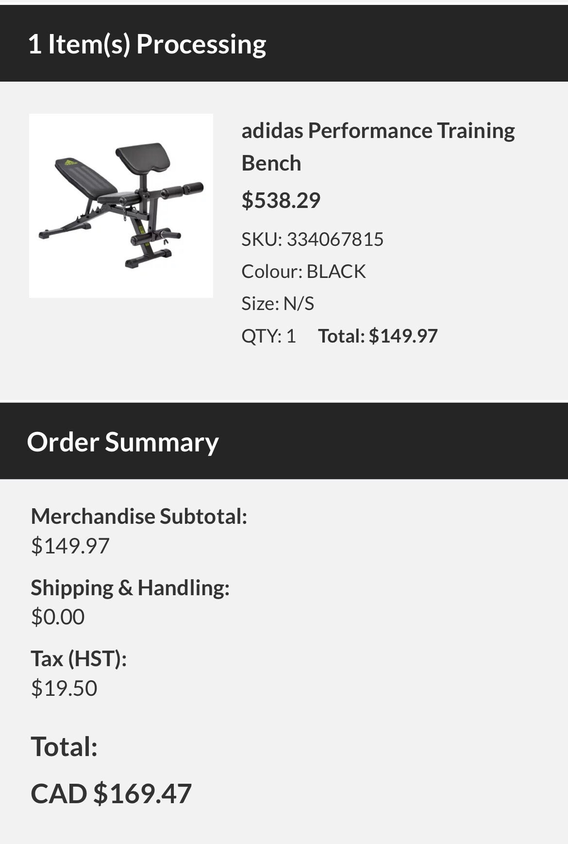  costco adidas performance training bench 149 97 page 2