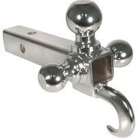 Trailer Towing Class Ii/iii/iv Chrome Tri-Ball Mount With Tow Hook