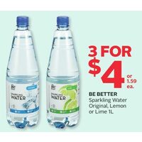 Be Better Sparkling Water Original, Lemon Or Lime