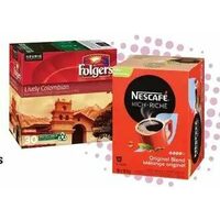 Folgers or Nescafe Coffee Pods 
