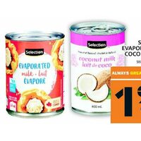 Selection Evaporated or Coconut Milk