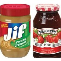 Jif Peanut Butter Tub Or Smucker's Jam 