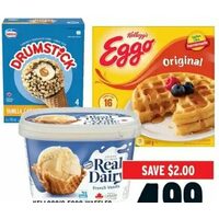 Kellogg's Eggo Waffles, Nestle Real Dairy Ice Cream or Novelties 