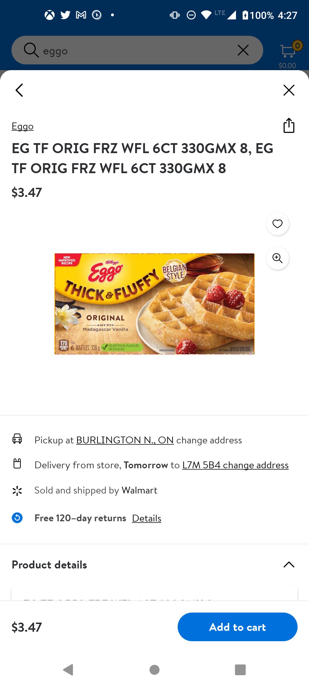 [Real Canadian Superstore] Kellogg's Eggo Waffles Thick and Fluffy 6's