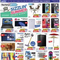 Factory Direct - Weekly Deals - Sizzlin' Summer Sales Event Flyer