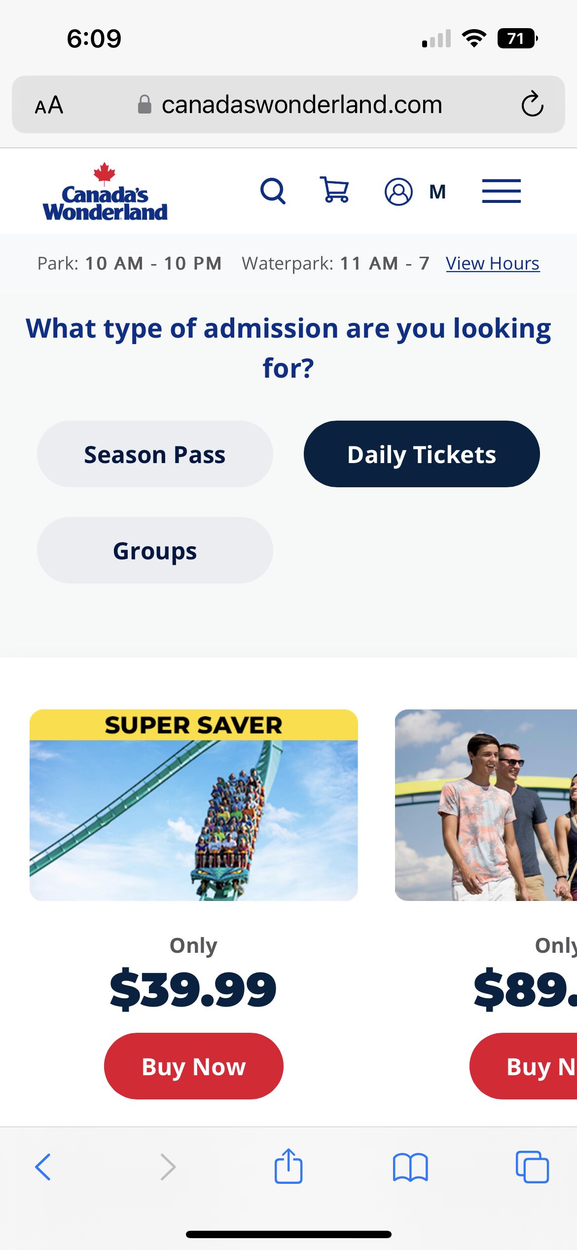 [Canada's Wonderland] Admission + Parking + All Day Dining (86.08 to 91