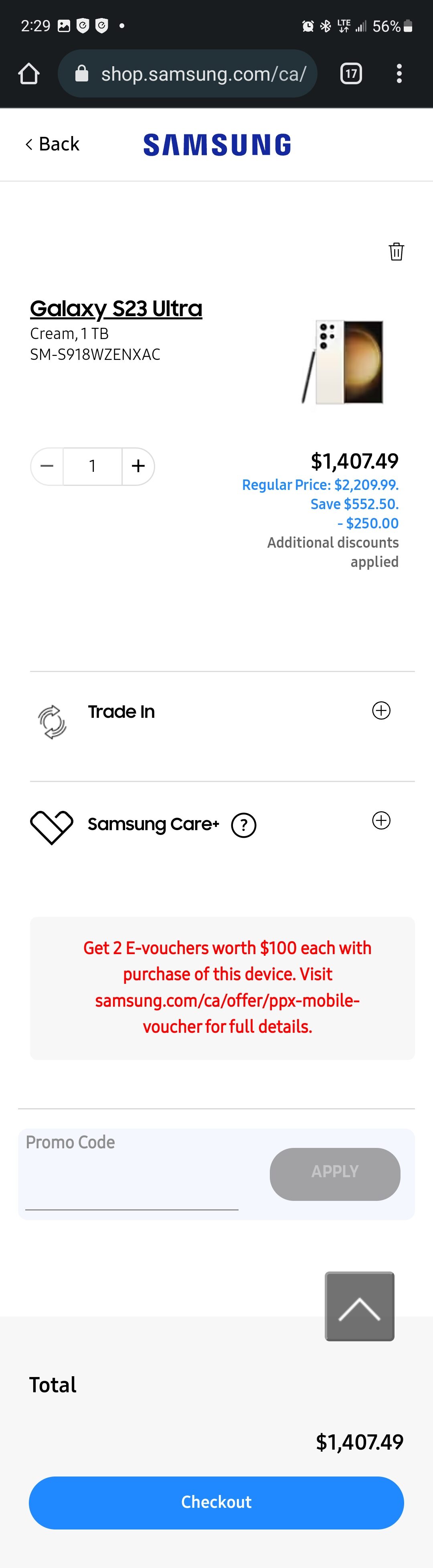 Samsung] S23 Ultra 1TB - Cream Color Only $1407 ($800 off) through Student  Bean - No Trade In Required - RedFlagDeals.com Forums