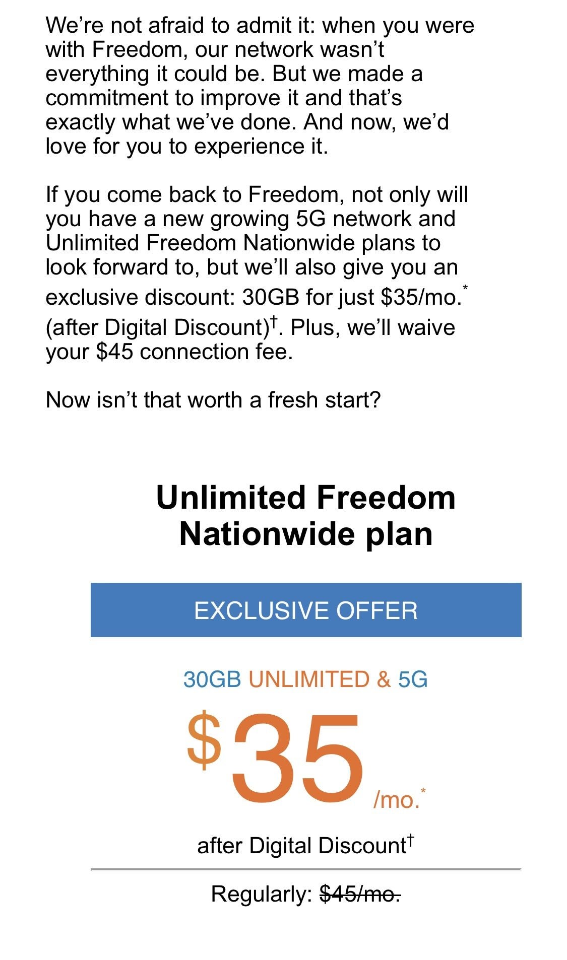 freedom mobile $35 plan