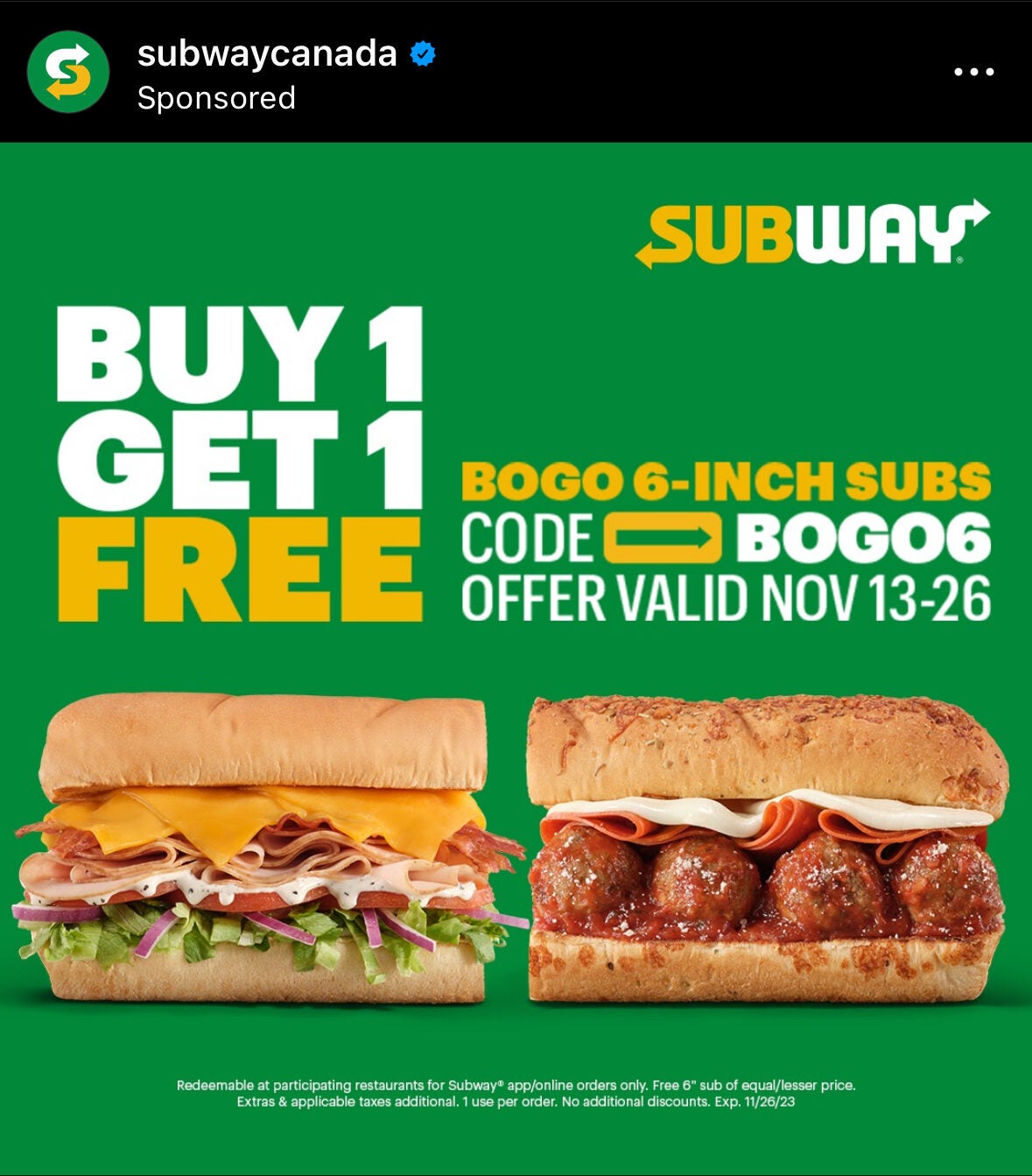 Best Subway Coupon Codes for November 2023, BOGO Subs!!