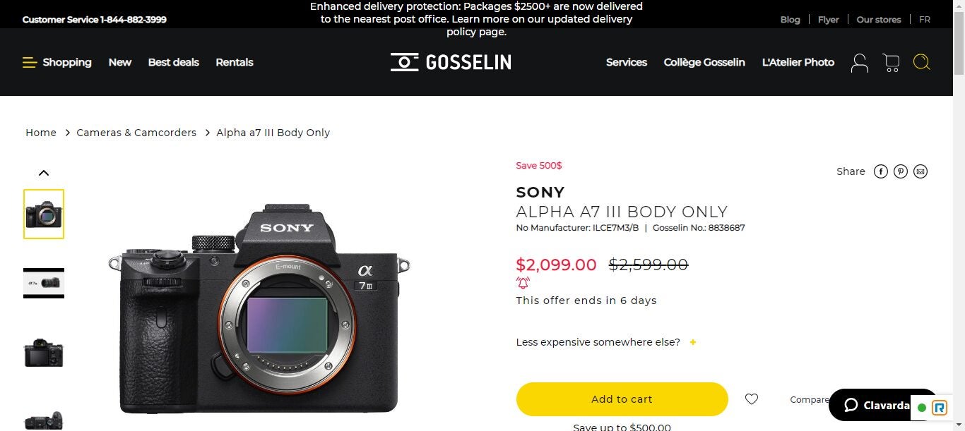 Sony A7 III now $500 off in this Black Friday camera deal