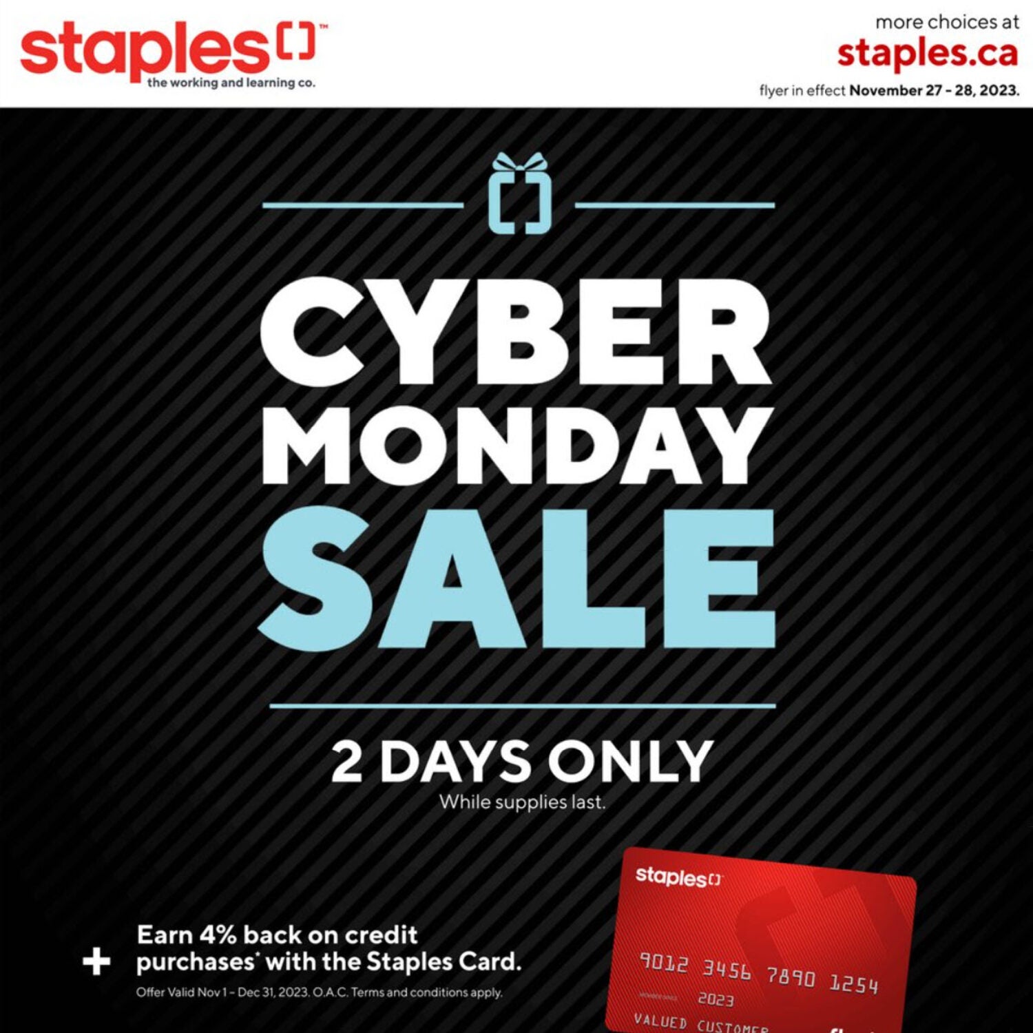 Staples Weekly Flyer Cyber Monday Sale Nov 27 28