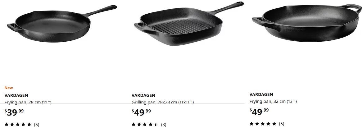VARDAGEN Frying pan, cast iron, 13 - IKEA