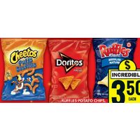 Ruffles Potato Chips, Doritos Tortilla Chips or Cheetos Snacks