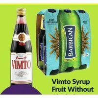 Vimto Syrup Fruit without Alcohol or Barbican Malt Drinks