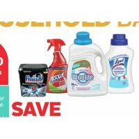 Finish, Resolve, Woolite Laundry Detergent, Lysol Laundry Disinfectant or Air Wick Products