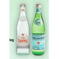 Acqua Panna Spring Water or San Pellegrino Mineral Water