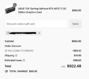 Brand new ASUS TUF GAMING GEFORCE RTX 4070 TI OC $803 (Only 1 left)