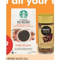 Starbucks via Instant Sachets, Nescafe Gold or Sweet & Creamy Instant Coffee