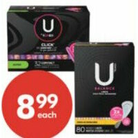 U by Kotex Click Tampons, Liners or Pads