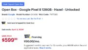 Best Buy Selling Open Box Google Pixel 8 for $599.99