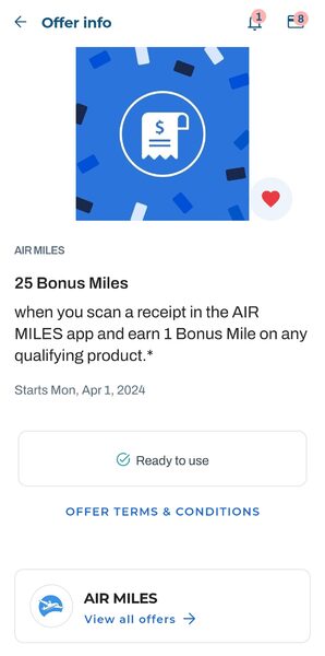 [air Miles] Air Miles Receipt April Offer (25am) (ymmv) - Redflagdeals 