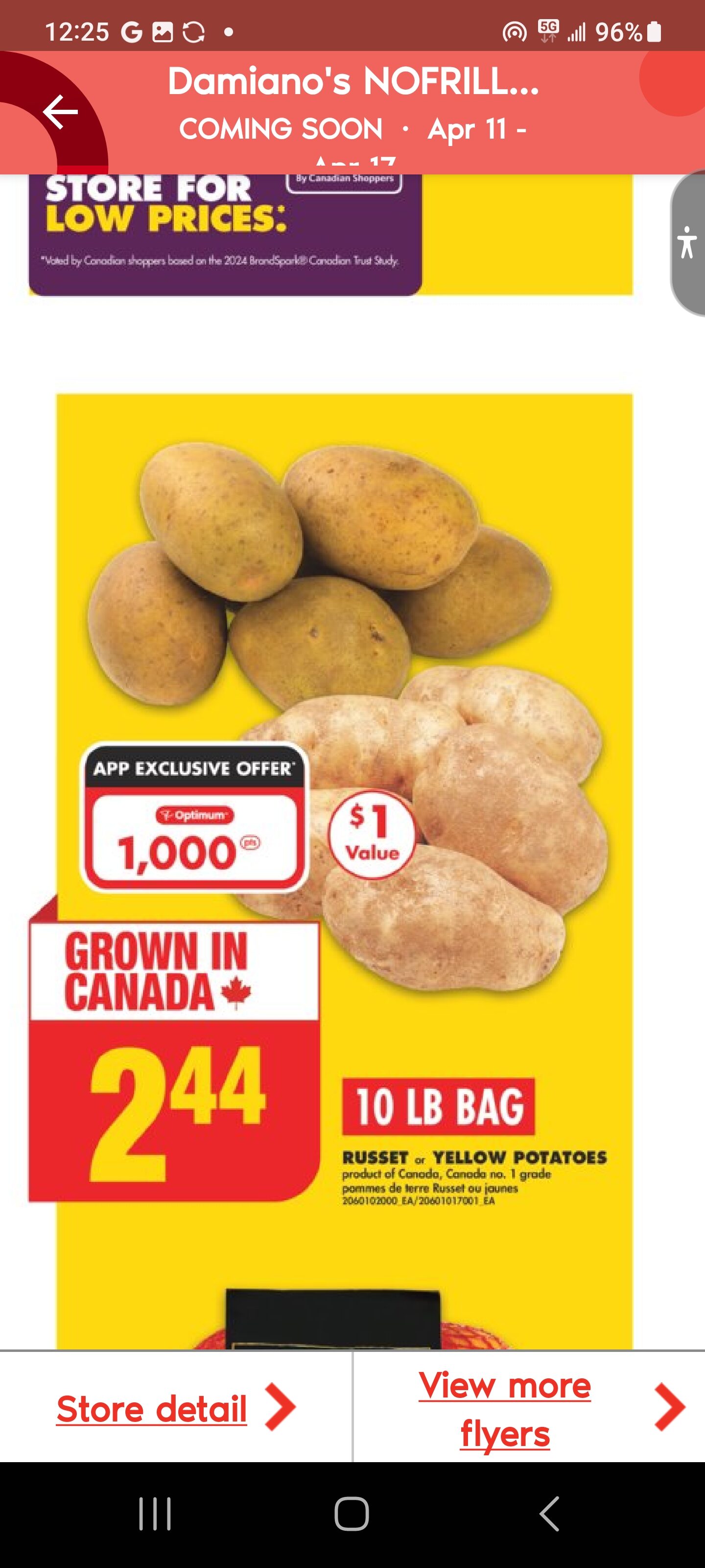 [No Frills] 2.44 for a 10 pound bag of potatoes (Russet or Yellow) and