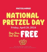 BOGO Pretzels on National Pretzel Day 26th APRIL, 2024