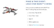 Free Star Wars X-Wing LEGO Make & Take Event (May 5, 1-3pm)