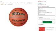 Wilson Evolution Indoor Composite Game Basketball, Official Size 7 (29.5-in) - $79.99, was $99.99 Save 20%