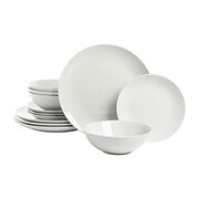 10 Strawberry Street Simply Coupe Dinnerware Set, White, Service for 4 (12 Piece) - $19