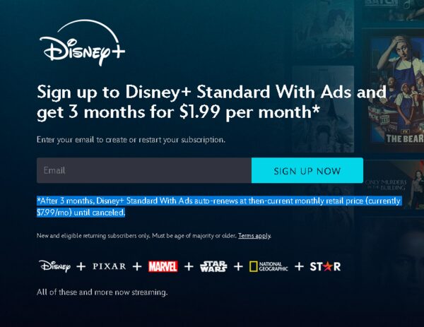 [Disney+] Disney+ Standard With Ads For $1.99/Month For 3 Months ...