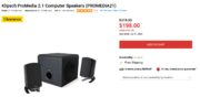 Klipsch ProMedia 2.1 Computer Speakers - $198.00 (Regular $319.00)
