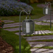 Solar Rattan Shepherd’s Hook Landscape Lighting Pack of 2 - 19.97