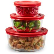 Pyrex Simply Store 3-Pack (1, 2 & 4 Cup) Small Round Glass Food Storage Containers Set For $9