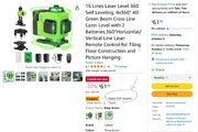 Catlyn 4x360º Green Beam Laser Level $41.59 after discount and coupon