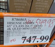 YMMV - Hisense 65" U68N Series (2024) QLED Google TV (65U68N) $549.98 (instore only)