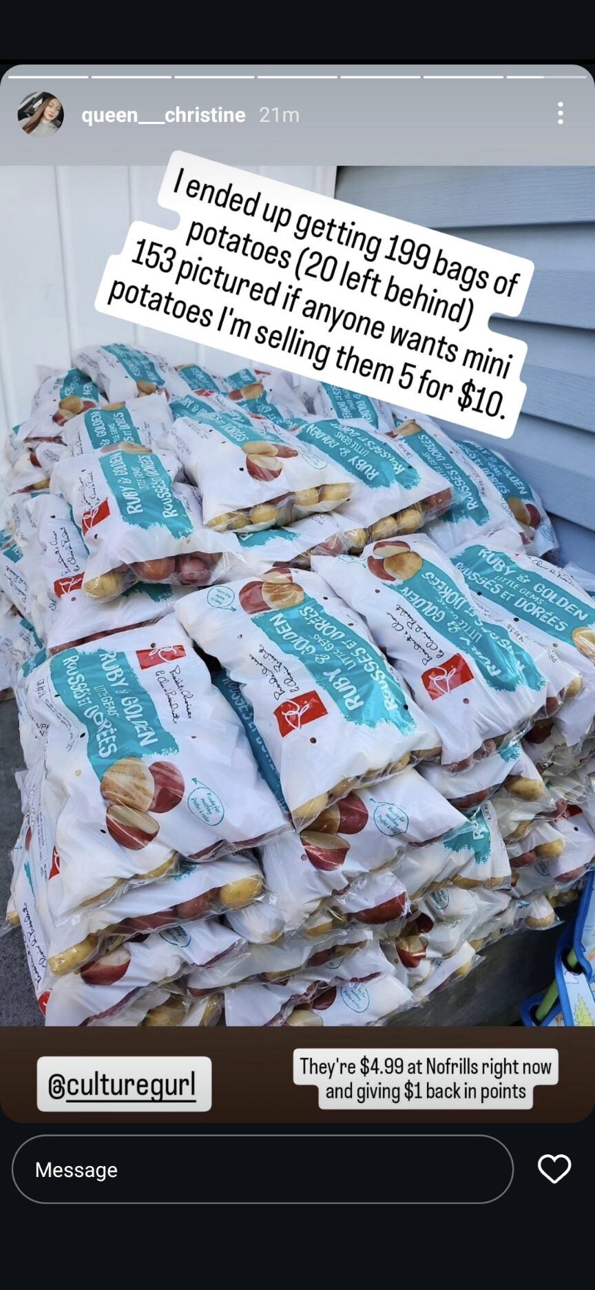 [No Frills] PC Potatoes Mini 3lb Bag for $4.99 with 10,000 points ...