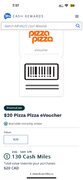 Pizza pizza $20 evoucher for 130 cash miles