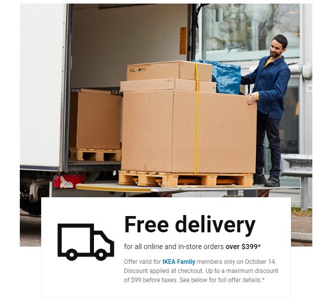 [IKEA] Free Home Delivery For IKEA Family Members Minimum 399