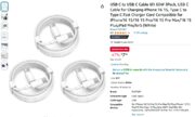 USB-C to USB-C Cable 6ft 60W 3Pack - $7.98