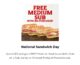 Firehouse Subs - Free Medium Sub w/ $10 purchase (app / online offer)