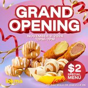 Oakville ON Grand Opening $2 menu items Saturday November 9